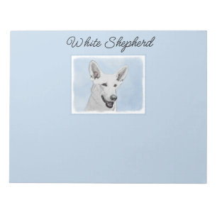 White Shepherd Painting - Cute Original Dog Art No Notitieblok