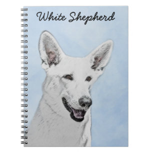 White Shepherd Painting - Cute Original Dog Art Notitieboek