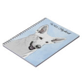 White Shepherd Painting - Cute Original Dog Art Notitieboek (Linkerzijde)