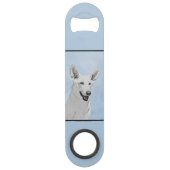 White Shepherd Painting - Cute Original Dog Art Speed Flessenopener (Voorkant)