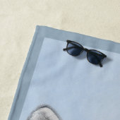 White Shepherd Painting - Cute Original Dog Art Strandlaken (In situ)