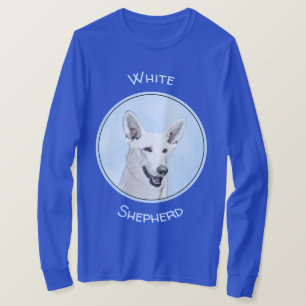 White Shepherd Painting - Cute Original Dog Art T-shirt