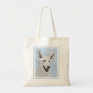 White Shepherd Painting - Cute Original Dog Art Tote Bag