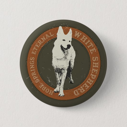 White Shepherd Ronde Button 5,7 Cm (Voorkant)
