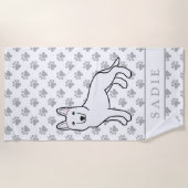 White Shepherd White German Shepherd & Custom Name Strandlaken (Voorkant)