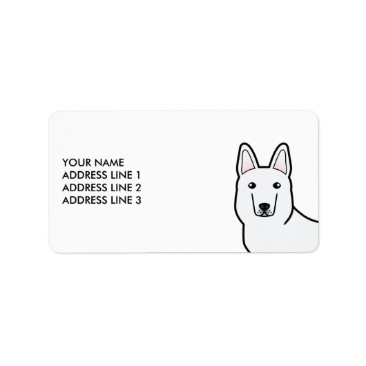 White Shepherd White German Shepherd & Custom Text Etiket (Voorkant)