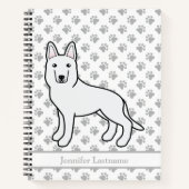 White Shepherd White German Shepherd & Custom Text Notitieboek (Voorkant)