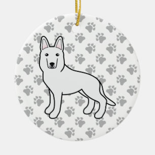 White Shepherd / White German Shepherd Dog Keramisch Ornament