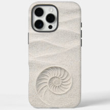 White Shimmer Sand Nautilus Shell Coastal 