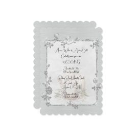 White Shiny Elegant Sparkly Frame Wedding Kaart