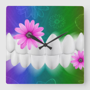 White Shiny Teeth Dentist Wall klok