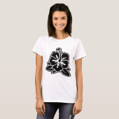 White Shirt - Black Hibiscus (Voorkant volledig)