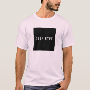 White Shirt met Black #SelfHype Square Logo