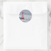 White Shoal Lighthouse Ronde Sticker (Tas)