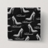 White Shoes-Fashionista-Button Vierkante Button 5,1 Cm (Voorkant)