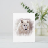 WHITE SIBERIAN HUSKY. BRIEFKAART (Staand voorkant)