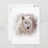 WHITE SIBERIAN HUSKY. BRIEFKAART (Voorkant / Achterkant)