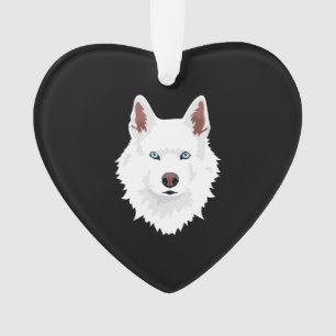 White Siberian Husky Canine - White Snow Dog Ornament