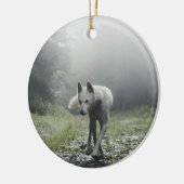 White Siberian Husky Keramisch Ornament (Links)
