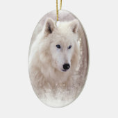 WHITE SIBERIAN HUSKY. KERAMISCH ORNAMENT (Links)