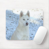 White Siberian Husky mousepad Muismat (Met muis)