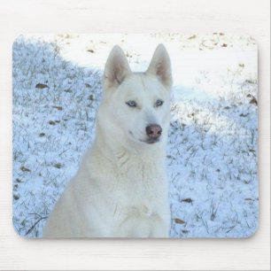 White Siberian Husky mousepad Muismat
