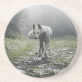 White Siberian Husky Onderzetter (Voorkant)