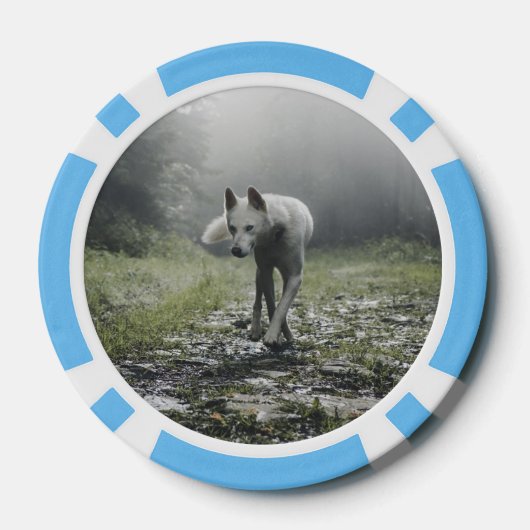 White Siberian Husky Poker Chips (Achterkant)