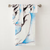 White Siberian Tiger Sow Bad Handdoek (Insitu)