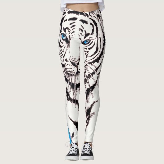 White Siberian Tiger Sow Leggings (Voorkant)
