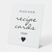 White Signature Script Recept kaarten Reclamebord Met Voetstuk (Voorkant)