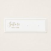 White Signature Script Stud Earning Display Mini Visitekaartjes (Voorkant)