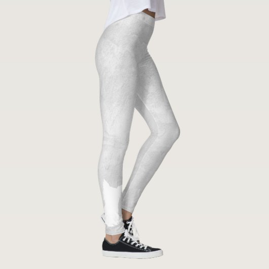 White Silhouette Dog Gray Stucco Leggings (Rechts)