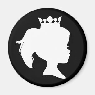 White Silhouette Princess Magnet Magneet