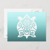 White Silhouette Snapper Turtle Briefkaart (Voorkant / Achterkant)