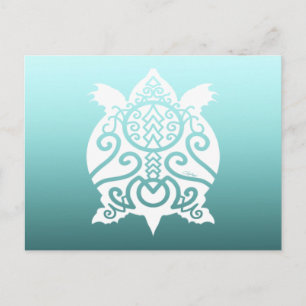 White Silhouette Snapper Turtle Briefkaart