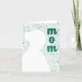 White Silhouette van een moeder Bedankkaart