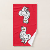 White Silkie Chicken Bad Handdoek (Handdoek)