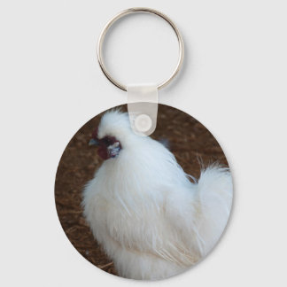 White Silkie Chicken Sleutelhanger