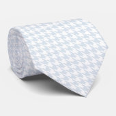 White Silver Blue Small Pattern Houndstooth Stropdas (Opgerold)