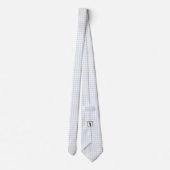 White Silver Blue Small Pattern Houndstooth Stropdas (Achterkant)