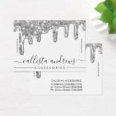 White Silver Chunky Glitter Drift Bracelet Display Visitekaartje (Bureau)