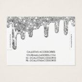 White Silver Chunky Glitter Drift Bracelet Display Visitekaartje (Achterkant)