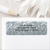 White Silver Glitter Bokeh Glam Birthday Party Etiket (Insitu)