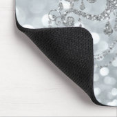 White Silver Glitter Bokeh Glam Chandelier Sparkle Muismat (Hoek)
