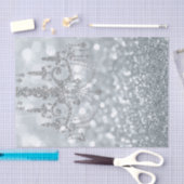 White Silver Glitter Bokeh Glam Chandelier Sparkle Tissuepapier (Craft)