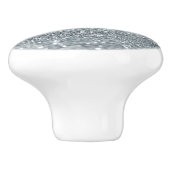 White Silver Glitter Bokeh Glam Trendy Sparkle Keramische Knop (Zijkant)