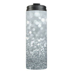 White Silver Glitter Bokeh Glam Trendy Sparkle Thermosbeker