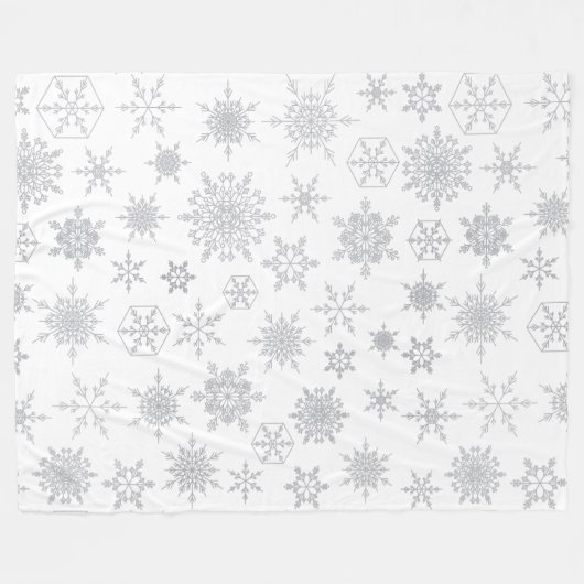 White & Silver-kerstfeestdromen Fleece Deken (Voorkant (Horizontaal))