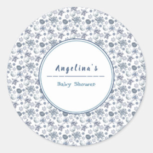 White Silver-Kerstmis Ronde Sticker